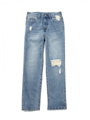 Damage denim pants Short Length damage jeans