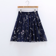 Short print skirt rubber waist skirt mini print skirt for ladies