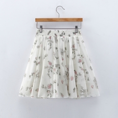Short print skirt rubber waist skirt mini print skirt for ladies
