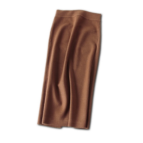 Middle length wool skirt  back  slit pocket skirt ladies skirt